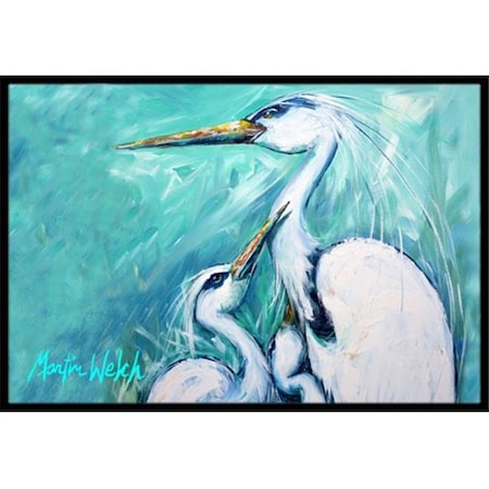 Carolines Treasures Carolines Treasures MW1159JMAT Mothers Love White Crane Indoor Or Outdoor Mat 24 x 36 In. MW1159JMAT